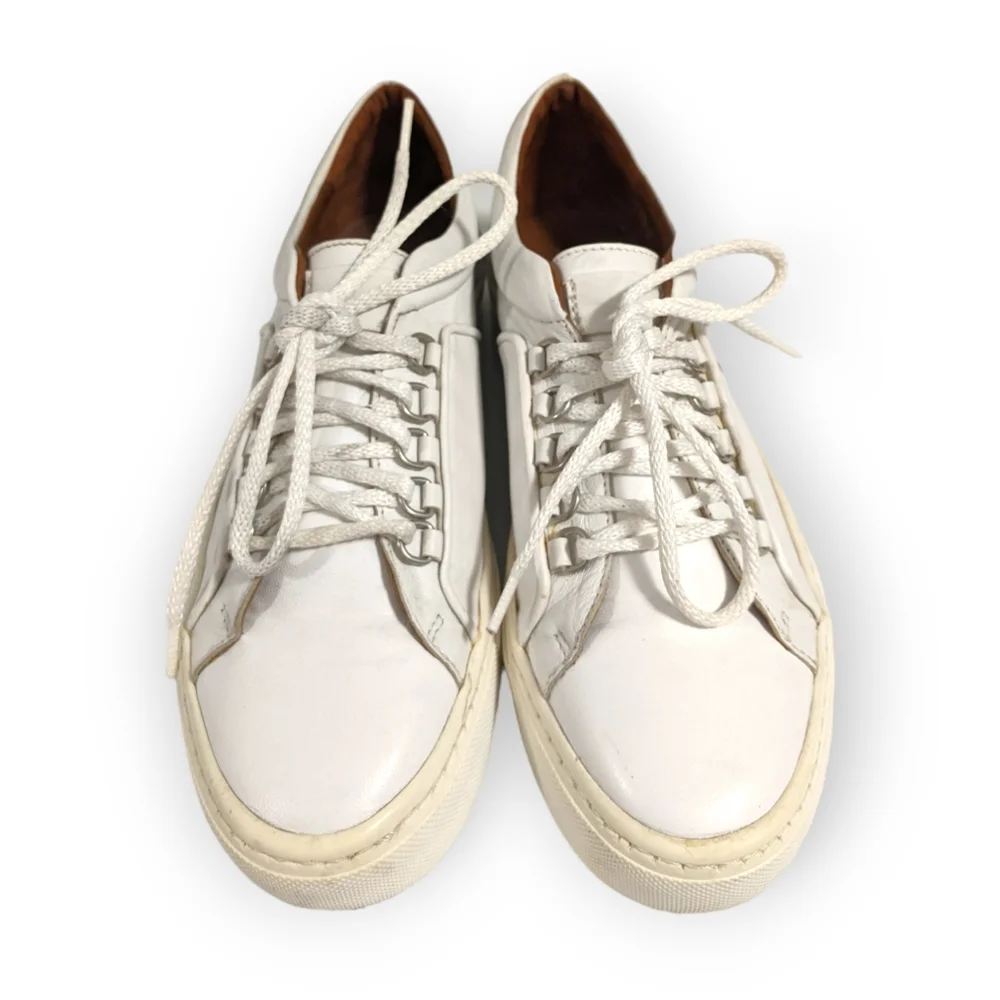 Zara Basic Collection White Lace Up Sneakers, 7.5